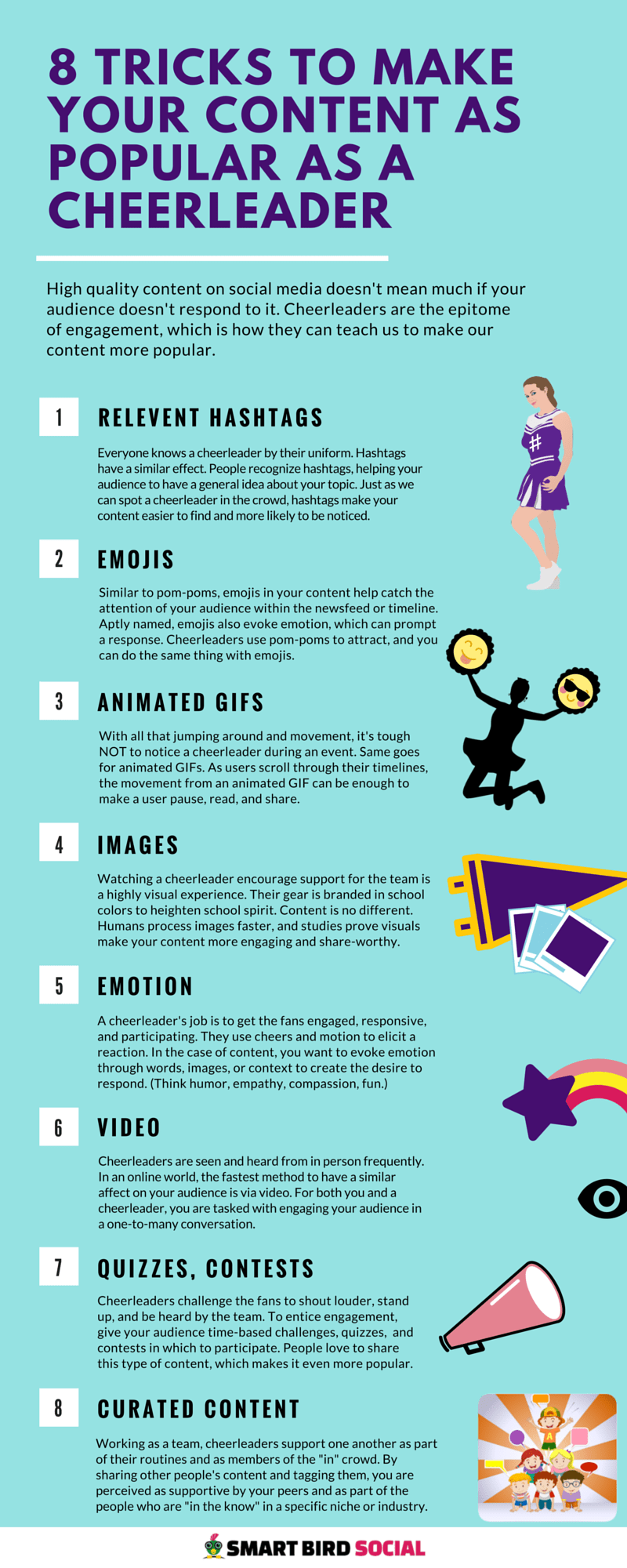 8 Tricks to Make Your Content as Popular as a Cheerleader [Infographic]