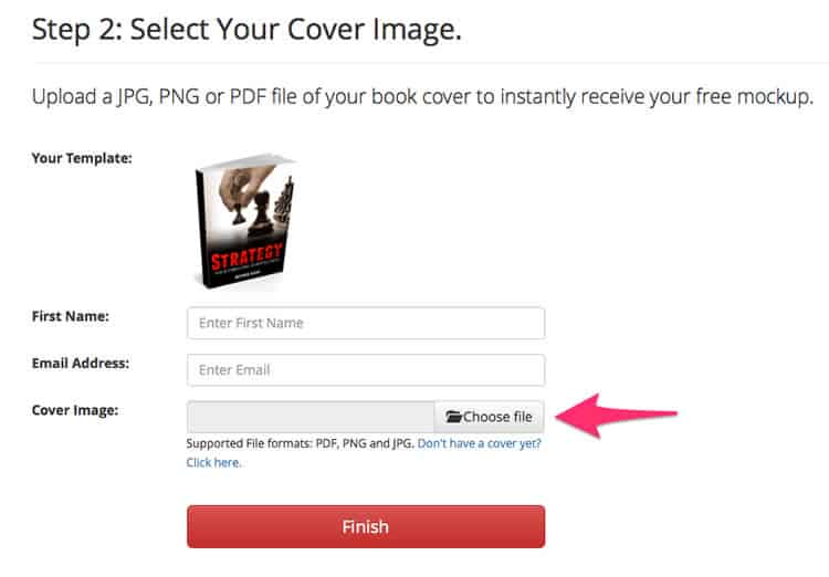 Adazing eBook cover maker - upload your file