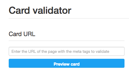 Twitter card validator screenshot