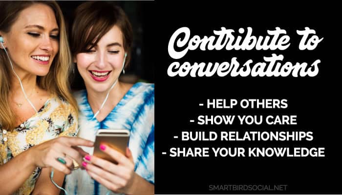 Twitter engagement - contribute to conversations