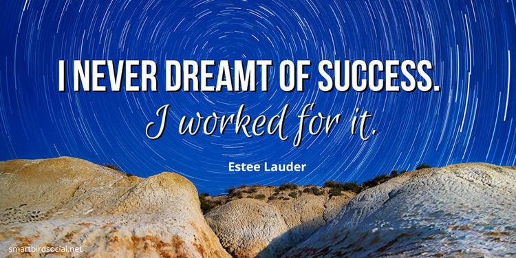 Motivational quotes for entrepreneurs - Estee Lauder - I never dreamt of success, I worked for it.