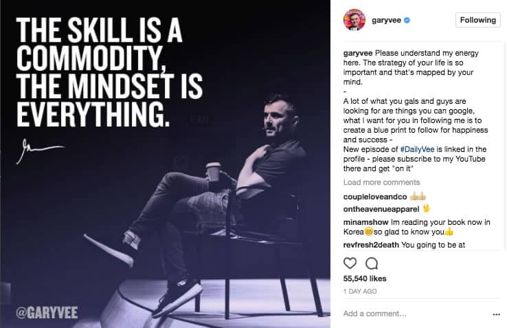 Gary Vaynerchuk - Instagram quote - Using quotes in social media