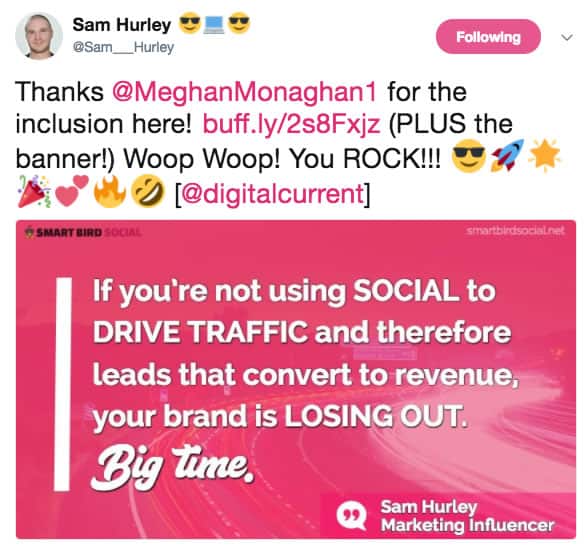 Sam Hurley quote - Using quotes in social media