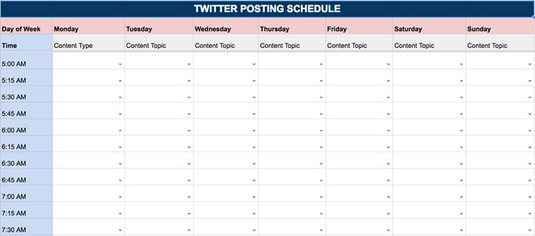 Screenshot of my scheduling spreadsheet