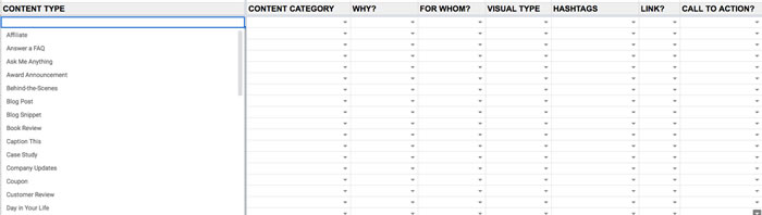 Social Media Plan - An example of a social media content calendar