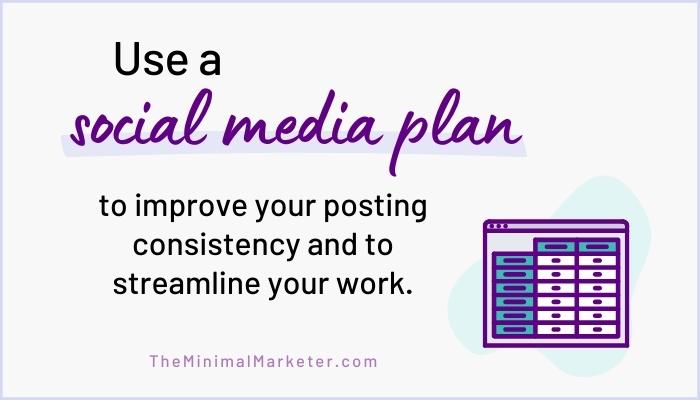 a social media plan saves time and improves consistency