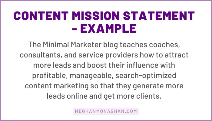 content mission statement - example