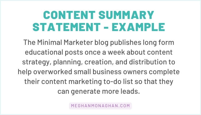 content summary statement - example