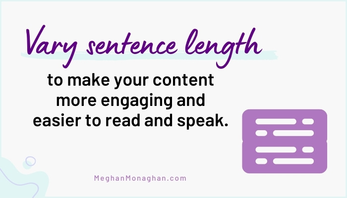 vary sentence length to make content sound more like a human wrote it