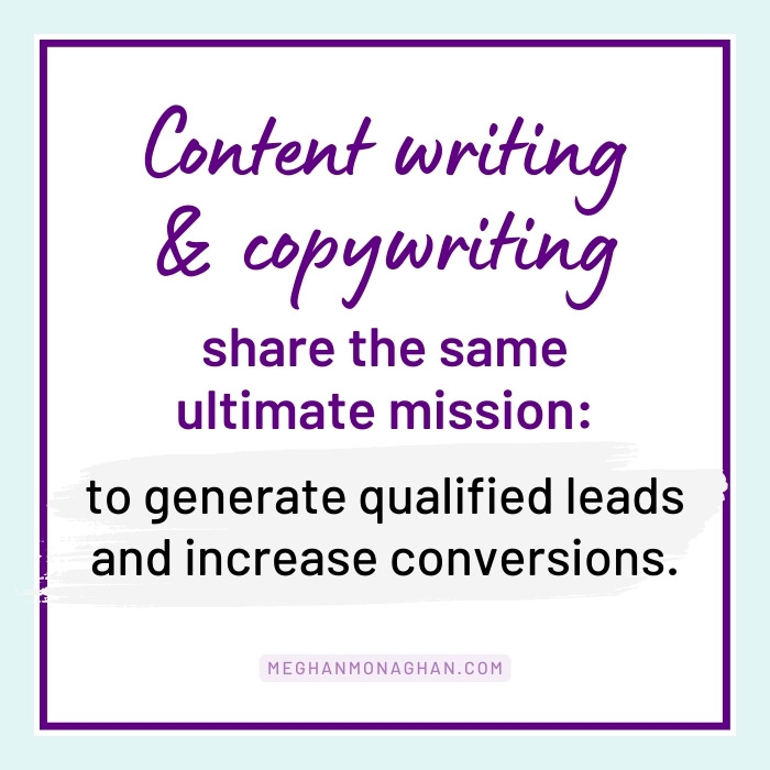 content writing and copywriting share the same ultimate mission