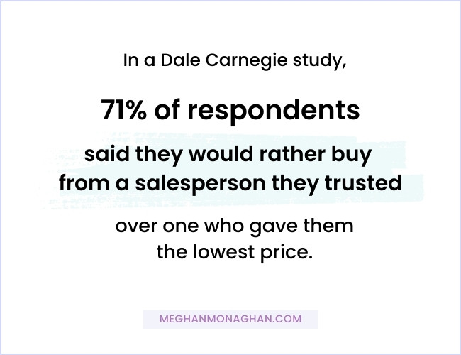 trust trumps lower pricing when it comes to sales