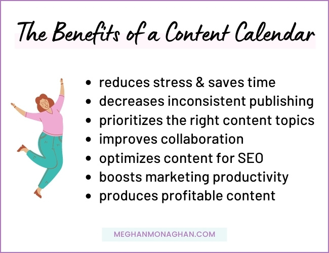benefits of a content calendar