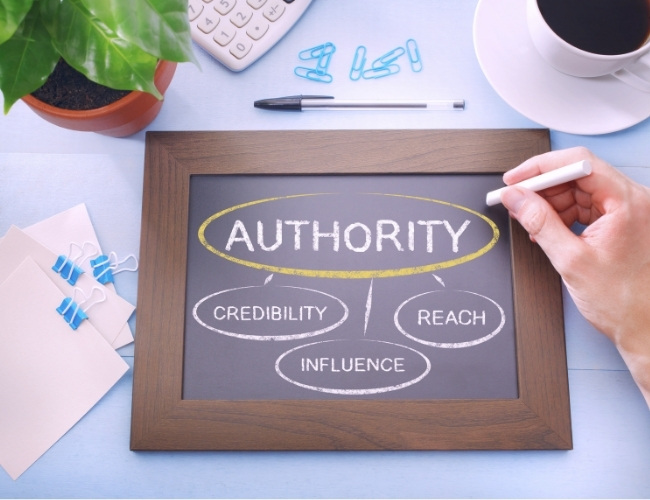 Authority Hub benefit - communicates value - photo of chalkboard